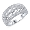 Thumbnail Image 0 of 1/10 CT. T.W. Diamond Ornate Pattern Vintage-Style Anniversary Band in Sterling Silver