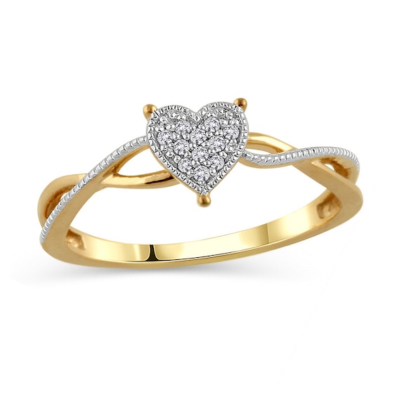 Diamond Accent Heart Twist Promise Ring in 10K Gold | Zales