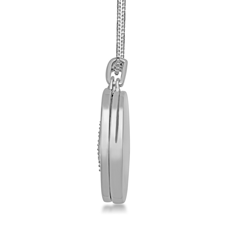 Main Image 2 of Open Hearts Family by Jane Seymour™ Diamond Accent Oval Pendant in Sterling Silver