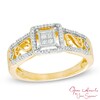 Thumbnail Image 1 of Open Hearts by Jane Seymour™ 1/6 CT. T.W. Quad Princess-Cut Diamond Frame Ring in 10K Gold