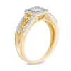 Thumbnail Image 2 of Open Hearts by Jane Seymour™ 1/6 CT. T.W. Quad Princess-Cut Diamond Frame Ring in 10K Gold