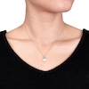 Thumbnail Image 2 of 9.5-10.0mm South Sea Cultured Pearl and 1/10 CT. T.W. Diamond Swirl Pendant in 14K White Gold-17&quot;
