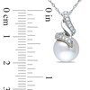 Thumbnail Image 3 of 9.5-10.0mm South Sea Cultured Pearl and 1/10 CT. T.W. Diamond Swirl Pendant in 14K White Gold-17&quot;