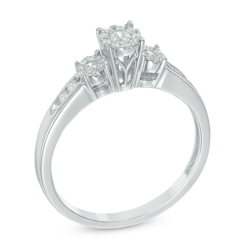 1/3 CT. T.W. Composite Diamond Three Stone Engagement Ring in 10K