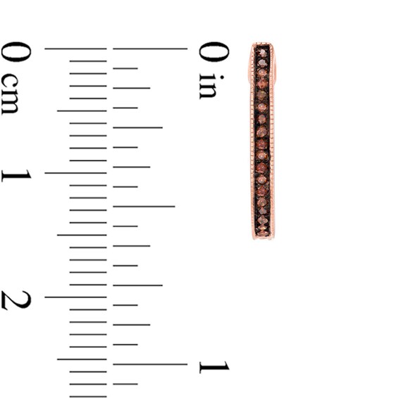 1/10 CT. T.w. Cognac Diamond Hoop Earrings in 10K Rose Gold
