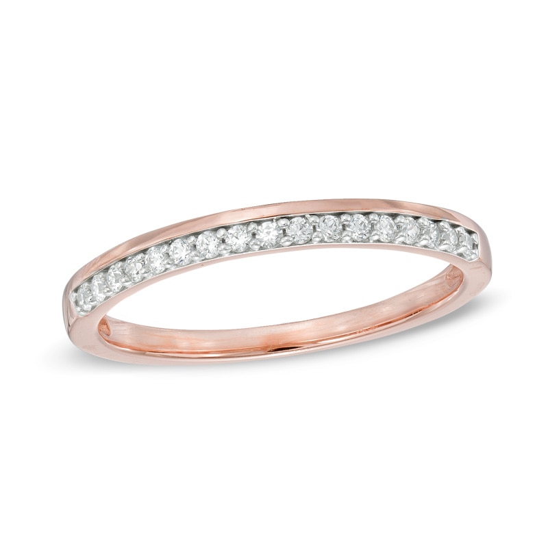 1/8 CT. T.W. Diamond Wedding Band in 10K Rose Gold