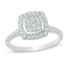 Thumbnail Image 1 of 1/2 CT. T.W. Multi-Diamond Square Frame Engagement Ring in 10K White Gold