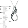 Thumbnail Image 2 of Enhanced Black and White Diamond Accent Double Row Infinity Pendant in Sterling Silver