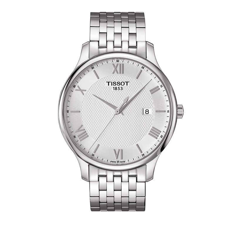 Main Image 1 of Men's Tissot Tradition Watch with Silver-Tone Dial (Model: T063.610.11.038.00)