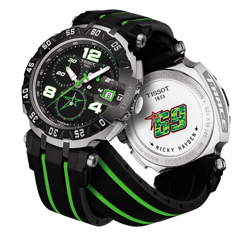 Men's Tissot T-Race Nicky Hayden Chronograph Strap Watch with Black Dial (Model: T092.417.27.057.01)