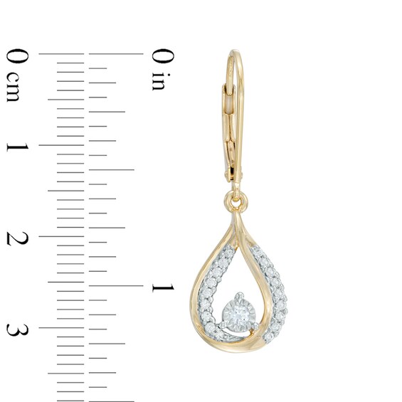 1/3 CT. T.w. Diamond Teardrop Earrings in 10K Two-Tone Gold