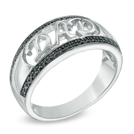 1/10 CT. T.w. Black Diamond "Dad" Ring in Sterling Silver