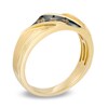 Thumbnail Image 2 of 1/4 CT. T.W. Champagne Diamond Three Stone Slant Band in 10K Gold
