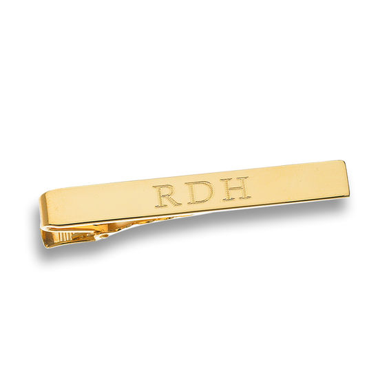 Men's Engraved Tie Bar in 14K Gold Vermeil (8 Characters