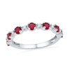 Thumbnail Image 0 of Lab-Created Ruby and White Sapphire Ring in Sterling Silver