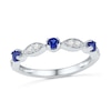 Thumbnail Image 1 of Lab-Created Blue and White Sapphire Ring in Sterling Silver