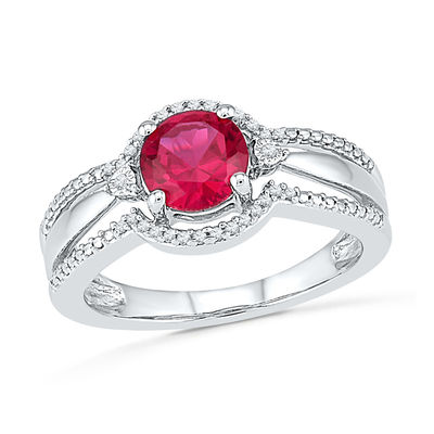 925 Sterling Silver Ruby White Cubic Zirconia CZ Statement Ring Jewelry Ct 6.7