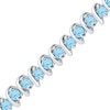 Thumbnail Image 0 of Blue Topaz Swirl Tennis Bracelet in Sterling Silver - 7.5"