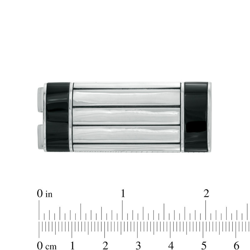 Main Image 2 of Men's Rectangular Black Onyx Money Clip in Sterling Silver