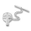 Polished Cross Tie Tac with Chain in Sterling Silver
