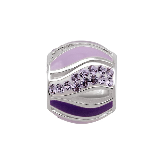 Persona® Sterling Silver End Alzheimer's Purple Crystal Enamel Wave