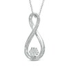 Thumbnail Image 1 of Diamond Accent Cluster Infinity Pendant in Sterling Silver