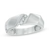 Thumbnail Image 0 of Men's 1/5 CT. T.W. Diamond Three Stone Wedding Band in 10K White Gold