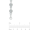 Thumbnail Image 1 of 1/10 CT. T.W. Diamond Infinity Overlay Heart Link Bracelet in Sterling Silver - 7.5"