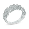 Thumbnail Image 1 of 1/5 CT. T.W. Diamond Flower Scroll Ring in Sterling Silver