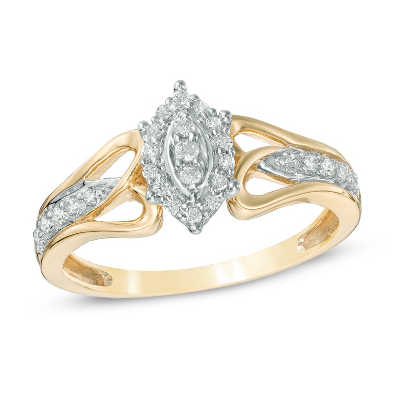 1/5 CT. T.W. Marquise Composite Diamond Promise Ring in 10K Gold