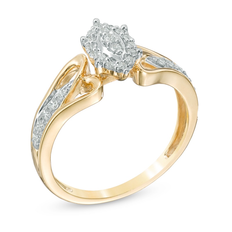 1/5 CT. T.W. Marquise Composite Diamond Promise Ring in 10K Gold