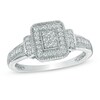 Thumbnail Image 0 of 1/4 CT. T.W. Multi-Diamond Rectangular Frame Ring in 10K White Gold