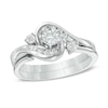 Thumbnail Image 1 of 1/2 CT. T.W. Diamond Frame Bypass Bridal Set in 10K White Gold