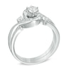 Thumbnail Image 1 of 1/2 CT. T.W. Diamond Frame Bypass Bridal Set in 10K White Gold