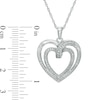 Thumbnail Image 2 of Diamond Accent Double Row Heart Pendant in Sterling Silver