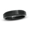 Thumbnail Image 1 of 6.0mm Black Cobalt Comfort Fit Step Edge Wedding Band