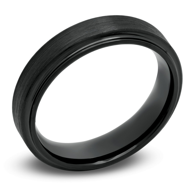 Main Image 2 of 6.0mm Black Cobalt Comfort Fit Step Edge Wedding Band