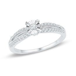 1/4 CT. T.W. Diamond Split Shank Promise Ring in 10K White Gold