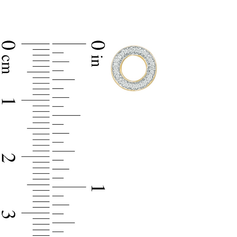 Main Image 2 of 1/10 CT. T.W. Diamond Circle Stud Earrings in 10K Gold