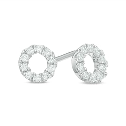 1/4 CT. T.W. Diamond Circle Stud Earrings in 10K White Gold