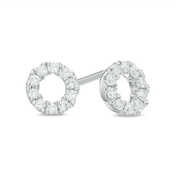 1/4 CT. T.w. Diamond Circle Stud Earrings In 10K White Gold