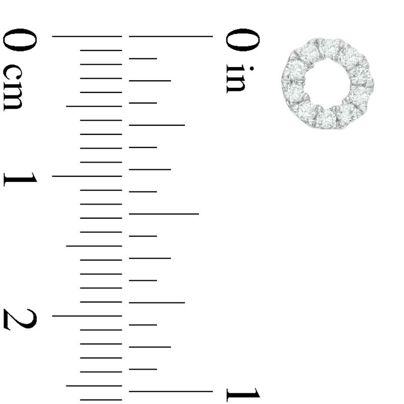 Main Image 2 of 1/4 CT. T.W. Diamond Circle Stud Earrings in 10K White Gold