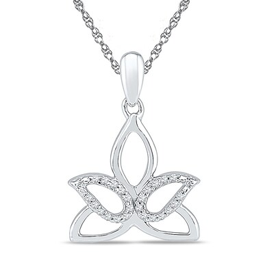 1 20 Ct T W Diamond Outline Lotus Flower Pendant In 10k White Gold Zales - Lotus Flower Pendant White Gold 1 20 Ct T W Diamond Outline Lotus Flower Pendant In 10k White Gold Zales - Lotus Flower Pendant White Gold