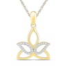 Thumbnail Image 1 of 1/15 CT. T.W. Diamond Outline Lotus Flower Pendant in 10K Gold