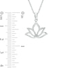 Thumbnail Image 1 of Diamond Accent Outline Lotus Flower Pendant in Sterling Silver