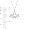 Thumbnail Image 2 of 1/10 CT. T.W. Diamond Outline Lotus Flower Pendant in Sterling Silver