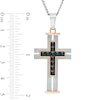 Thumbnail Image 1 of Men's Textured Cross Pendant in Tri-Tone Stainless Steel - 24"