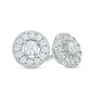 Thumbnail Image 1 of 1/2 CT. T.W. Diamond High Profile Frame Stud Earrings in 10K White Gold