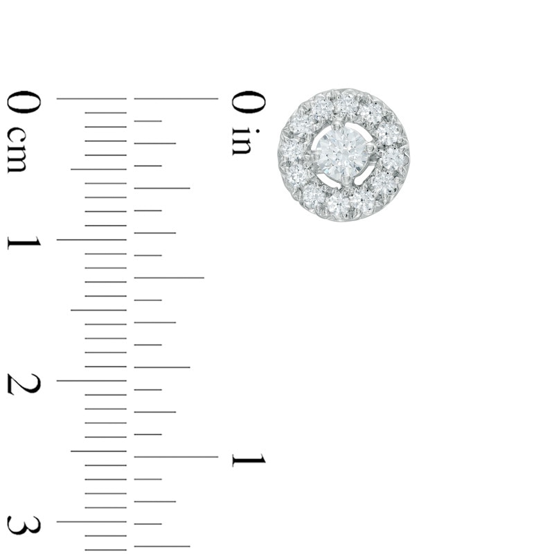 Main Image 2 of 3/4 CT. T.W. Diamond Frame Stud Earrings in 10K White Gold