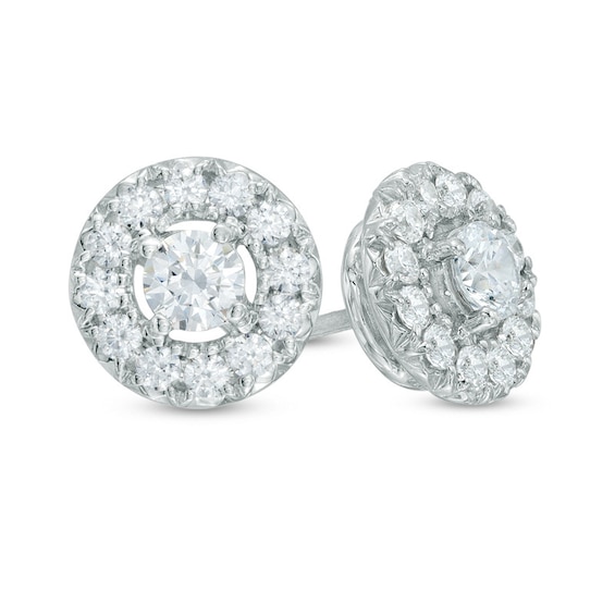 1 CT. T.w. Diamond Open Frame Stud Earrings in 10K White Gold